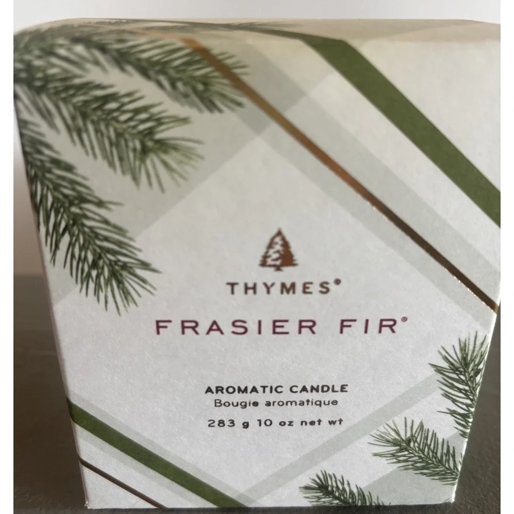 Thymes Fraiser Fir 10 oz Candle Jar New in Box Highly Scented